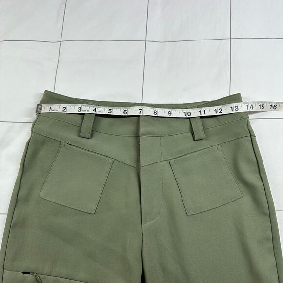 I AM GIA Pants Womens Small Green Xavier Zip Flared High Rise Edgy Contemporary - Picture 7 of 12